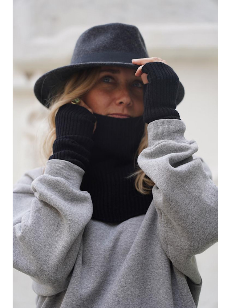 Col KOON 100% cachemire 6 fils couleur noir. Boutique Mademoiselle Louise - Melle Louise.