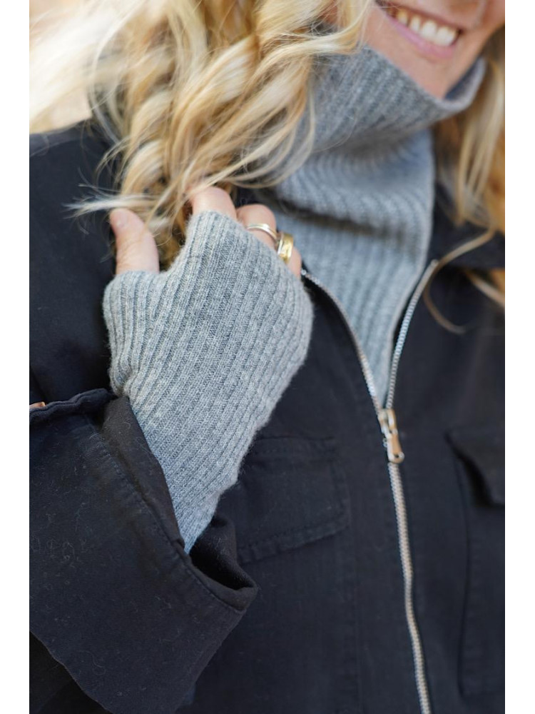 Col KOON 100% cachemire 6 fils couleur gris. Boutique Mademoiselle Louise - Melle Louise.