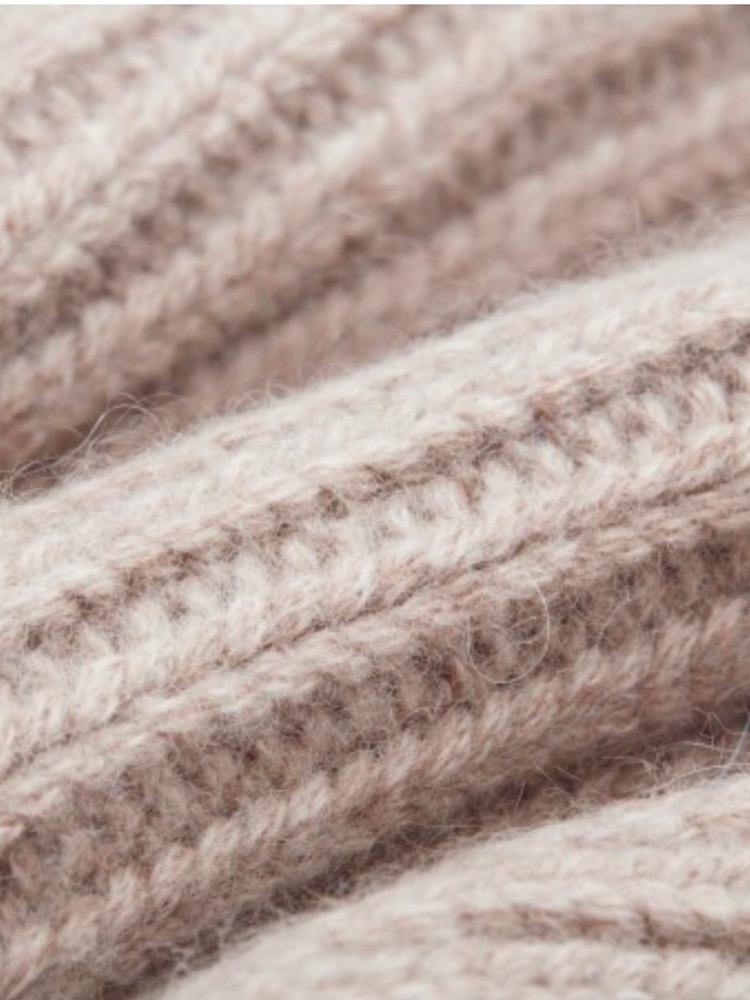 Col KOON 100% cachemire 6 fils couleur beige. Boutique Mademoiselle Louise - Melle Louise.