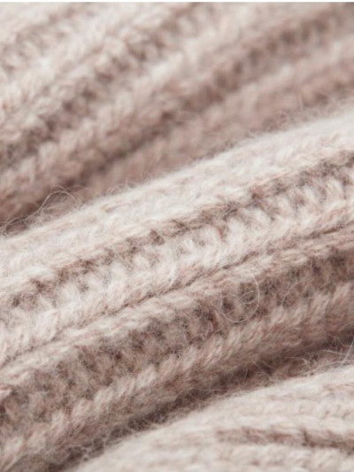 Col KOON 100% cachemire 6 fils couleur beige. Boutique Mademoiselle Louise - Melle Louise.