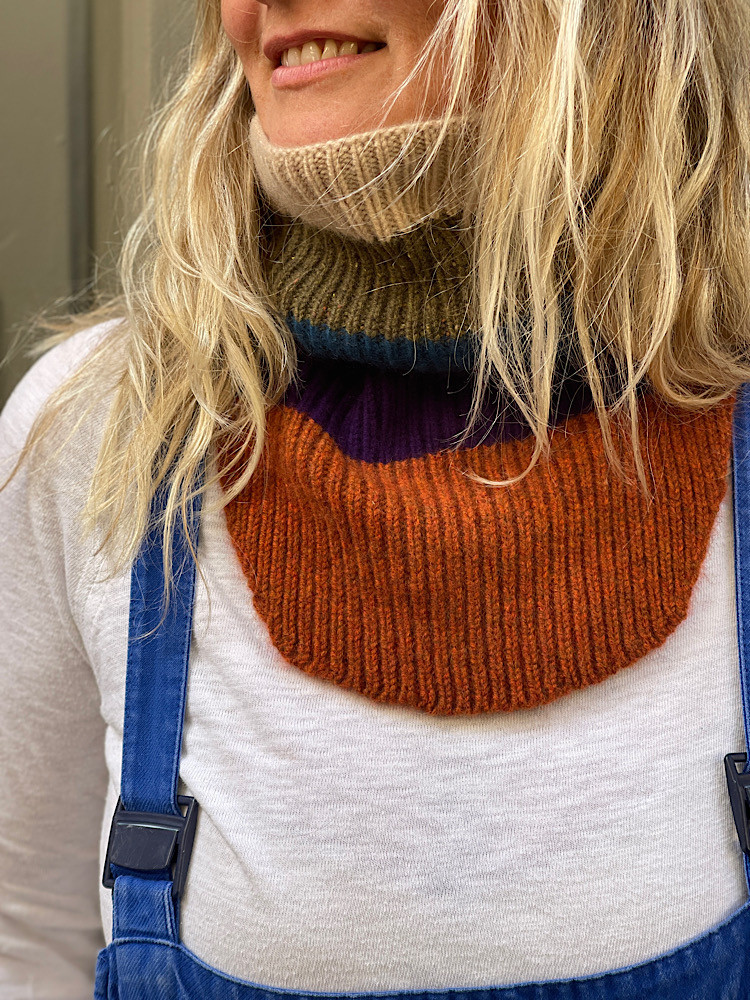 Col KOON 100% cachemire 6 fils couleur rayé. Boutique Mademoiselle Louise - Melle Louise.