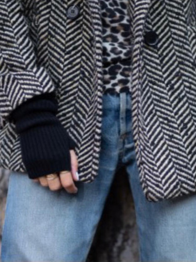 Mitaines KOON 100% cachemire 6 fils couleur noir. Boutique Mademoiselle Louise - Melle Louise.