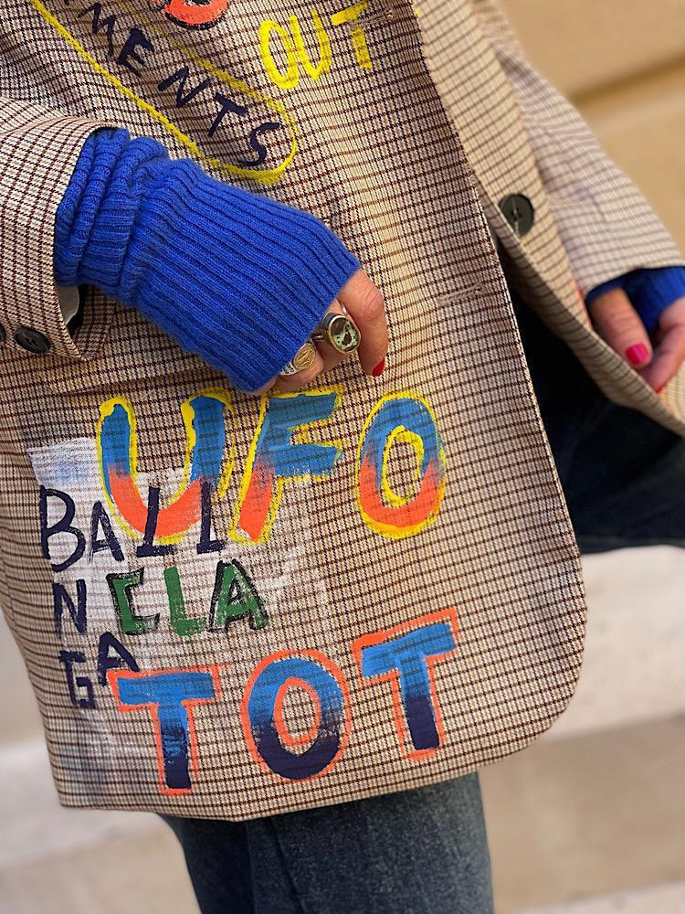 Mitaines KOON 100% cachemire 6 fils couleur bleu roi. Boutique Mademoiselle Louise - Melle Louise.