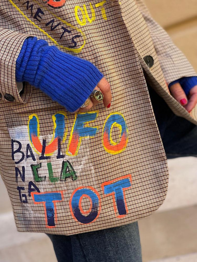 Mitaines KOON 100% cachemire 6 fils couleur bleu roi. Boutique Mademoiselle Louise - Melle Louise.