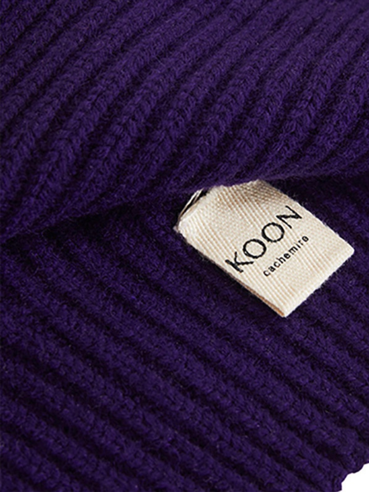 Col KOON 100% cachemire 6 fils couleur Purple . Boutique Mademoiselle Louise - Melle Louise.