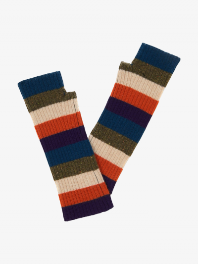 Mitaines KOON 100% cachemire 6 fils couleur rayé. Boutique Mademoiselle Louise - Melle Louise.