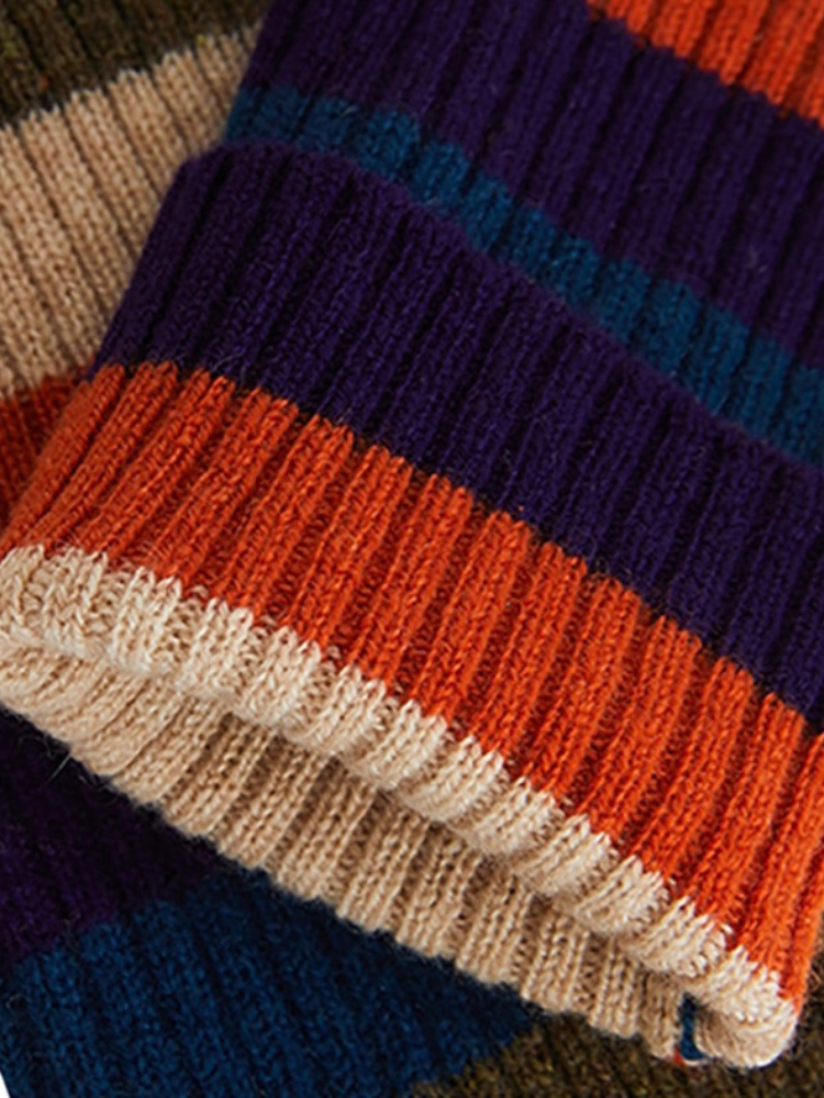 Mitaines KOON 100% cachemire 6 fils couleur rayé. Boutique Mademoiselle Louise - Melle Louise.