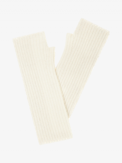 Mitaines KOON 100% cachemire 6 fils couleur écru. Boutique Mademoiselle Louise - Melle Louise.