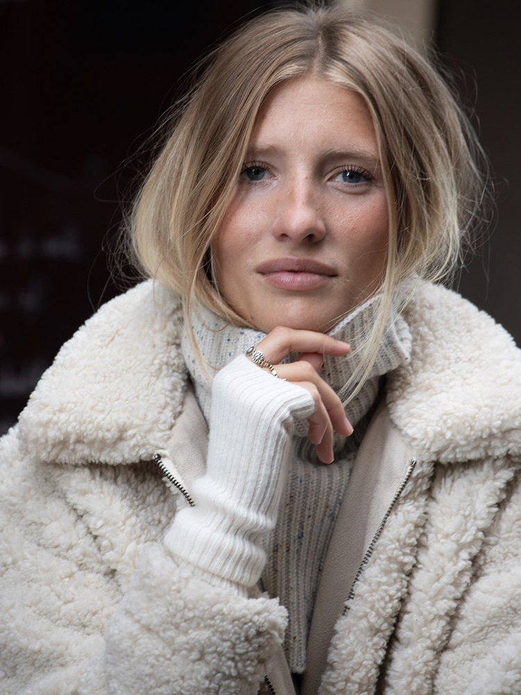 Mitaines KOON 100% cachemire 6 fils couleur écru. Boutique Mademoiselle Louise - Melle Louise.