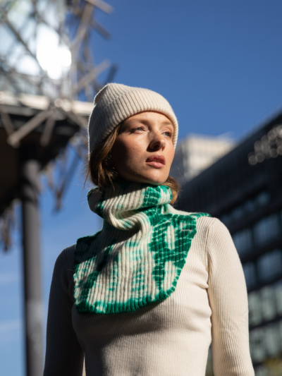 Col KOON 100% cachemire 6 fils couleur vert tie and dye. Boutique Mademoiselle Louise - Melle Louise.