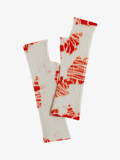 Mitaines KOON 100% cachemire 6 fils couleur orange tie and dye. Boutique Mademoiselle Louise - Melle Louise.