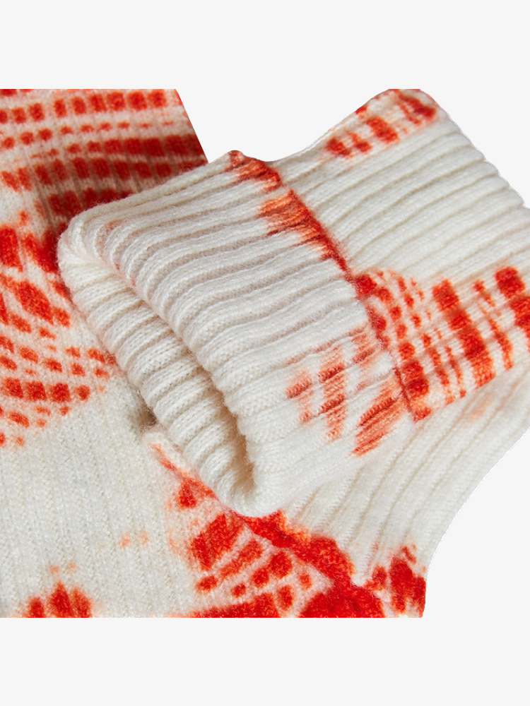 Mitaines KOON 100% cachemire 6 fils couleur orange tie and dye. Boutique Mademoiselle Louise - Melle Louise.