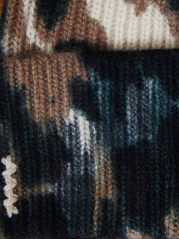 Bonnet KOON 100% cachemire 6 fils couleur léopard. Boutique Mademoiselle Louise - Melle Louise.