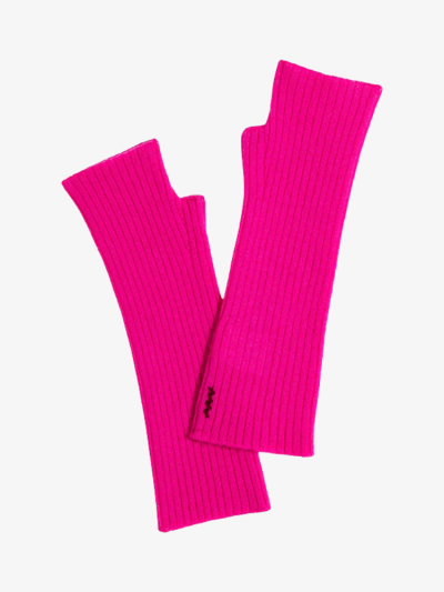 Mitaines KOON 100% cachemire 6 fils couleur rose fluo. Boutique Mademoiselle Louise - Melle Louise.