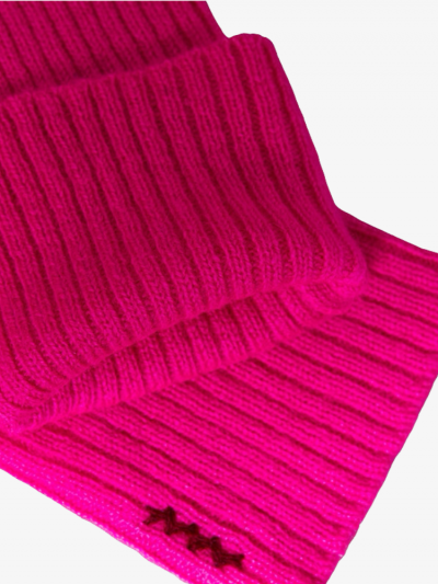 Mitaines KOON 100% cachemire 6 fils couleur rose fluo. Boutique Mademoiselle Louise - Melle Louise.