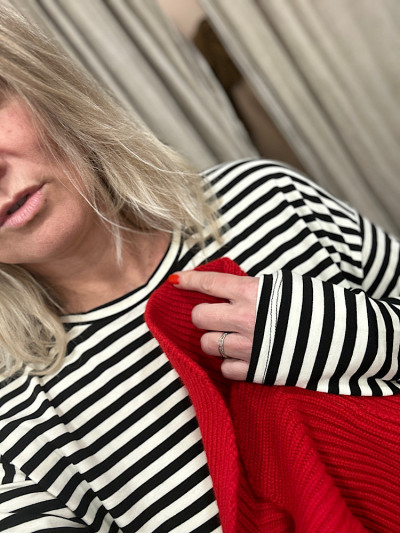 Col KOON 100% cachemire 6 fils couleur cerise. Boutique Mademoiselle Louise - Melle Louise.