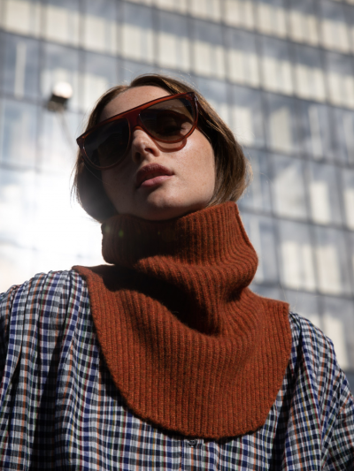 Col KOON 100% cachemire 6 fils couleur terracotta. Boutique Mademoiselle Louise - Melle Louise.