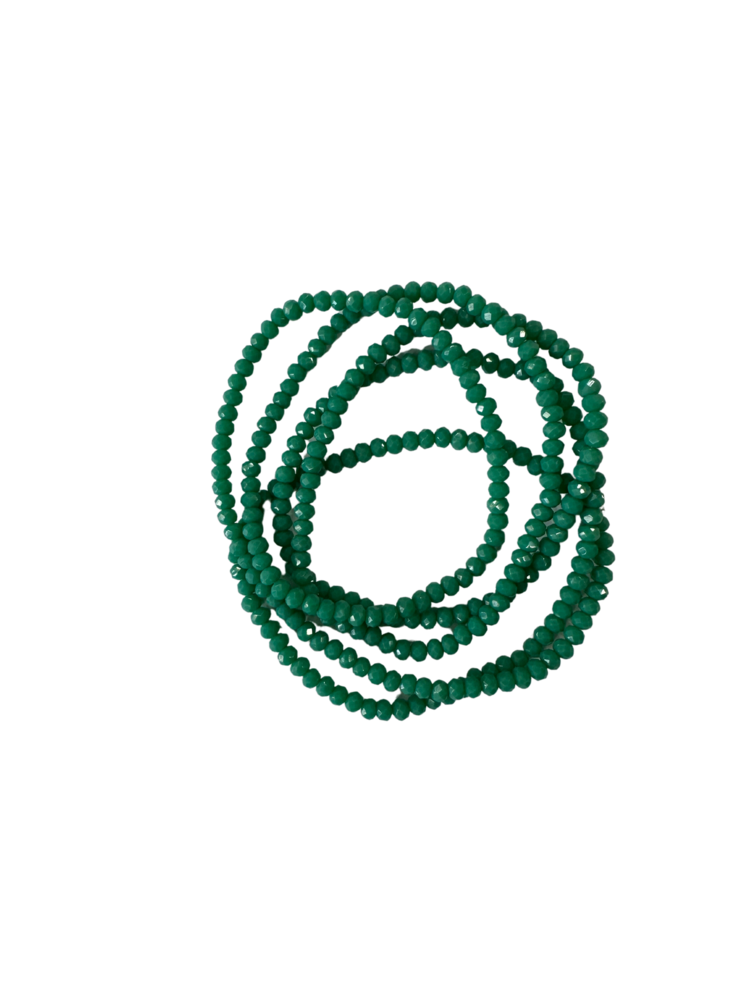 Bracelet multi tours en perles de cristal facettés turquoise. Boutique Mademoiselle Louise - Melle Louise.