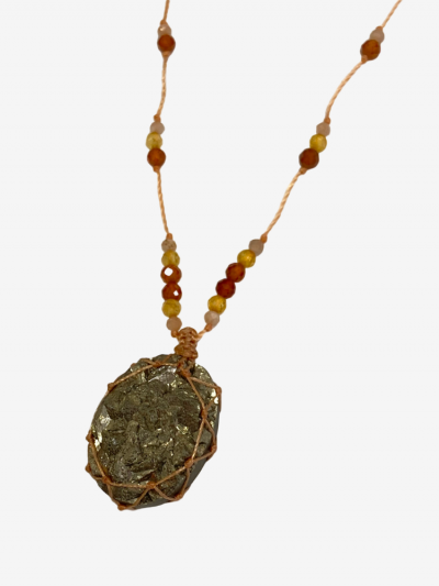 Petit talisman IFA pyrite Rakhi Me. Pierres semi-précieuses. Mademoiselle Louise - Melle Louise.