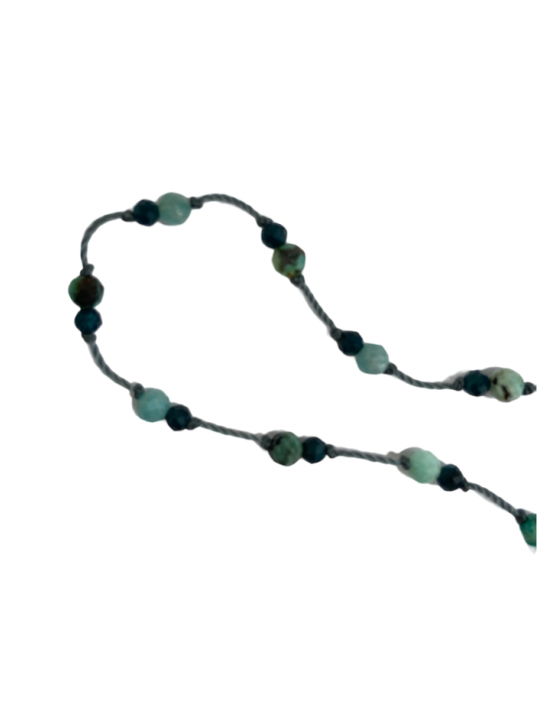 Bracelet single JANE rakhi me omposées de différentes pierres: amazonite, turquoise et zircon. Melle Louise.