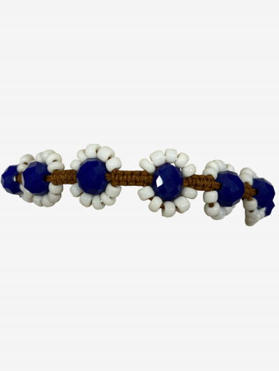 Bracelet de cheville en pierre cristal à l'intérieur et perles de rocaille / Melle Louise
