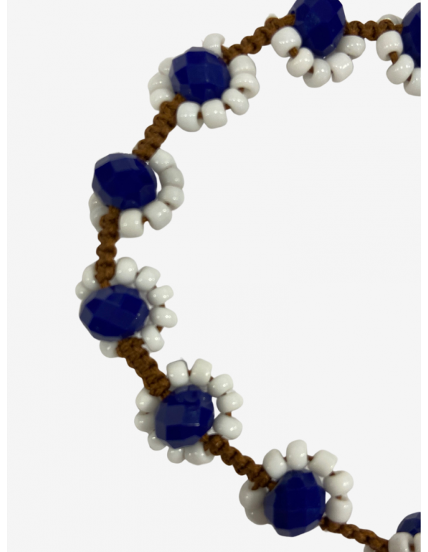 Bracelet de cheville en pierre cristal à l'intérieur et perles de rocaille / Melle Louise