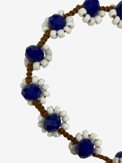 Bracelet de cheville en pierre cristal à l'intérieur et perles de rocaille / Melle Louise