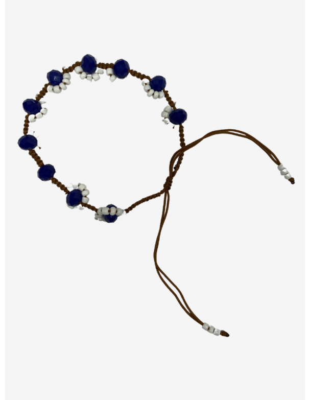 Bracelet de cheville en pierre cristal à l'intérieur et perles de rocaille / Melle Louise