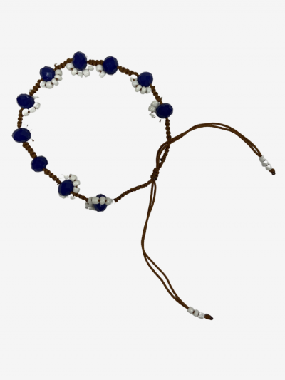 Bracelet de cheville en pierre cristal à l'intérieur et perles de rocaille / Melle Louise