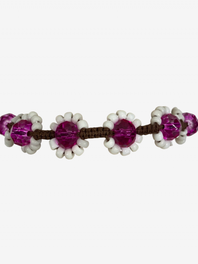Bracelet de cheville en pierre cristal à l'intérieur et perles de rocaille / Melle Louise