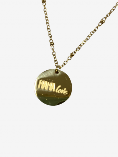 Collier pour maman en or acier inoxydable, réglable, inscription maman love. Melle louise.
