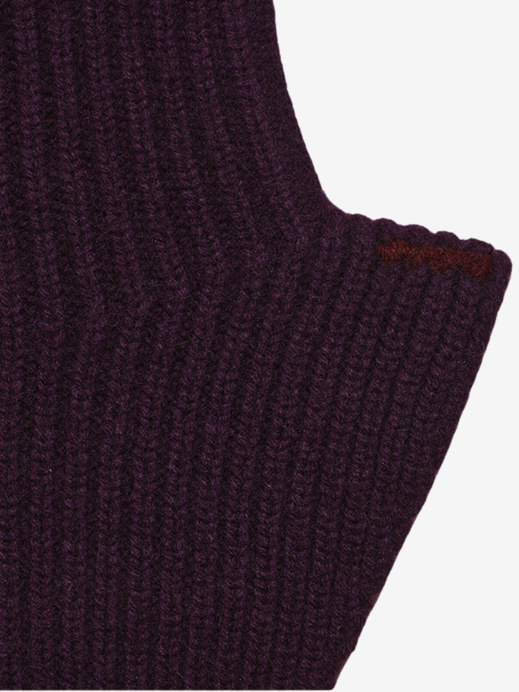 Col KOON 100% cachemire 6 fils couleur plum prune. Boutique Mademoiselle Louise - Melle Louise.