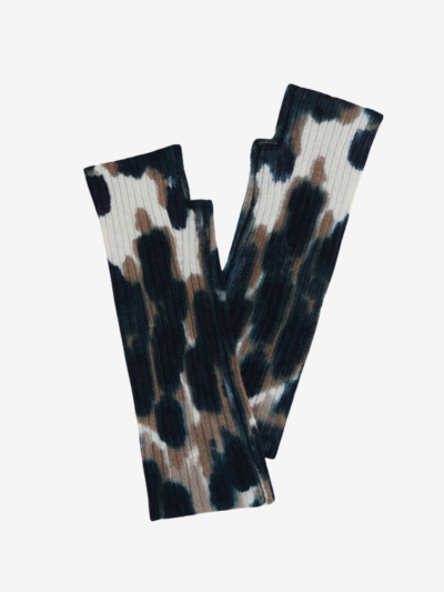 Mitaines KOON 100% cachemire 6 fils couleur léopard. Boutique Mademoiselle Louise - Melle Louise.