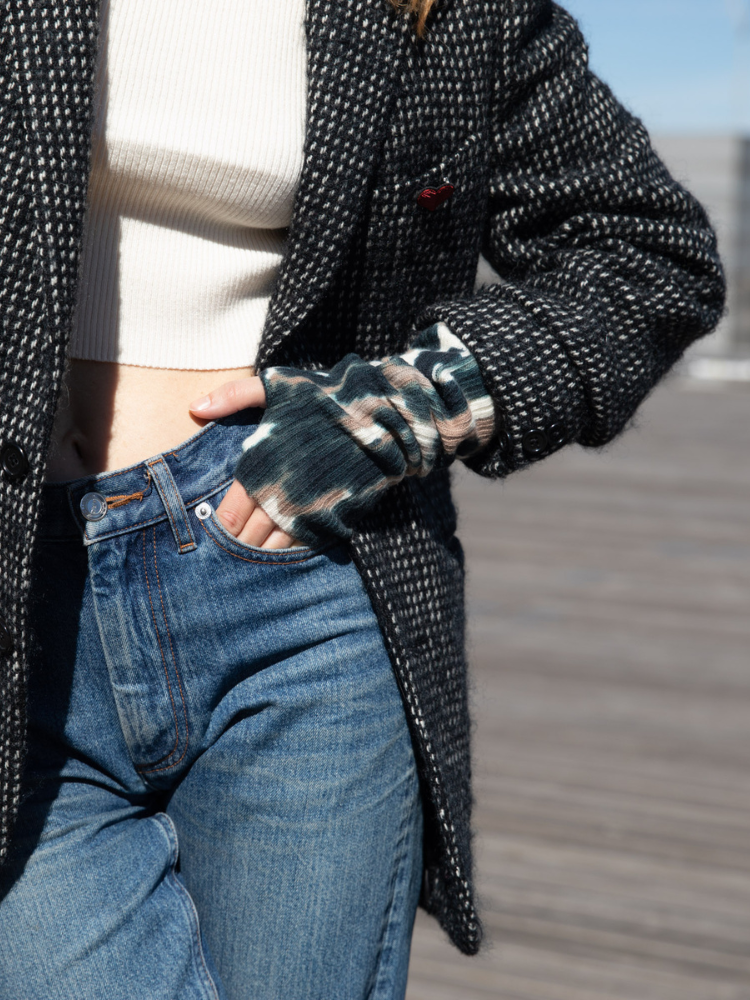 Mitaines KOON 100% cachemire 6 fils couleur léopard. Boutique Mademoiselle Louise - Melle Louise.