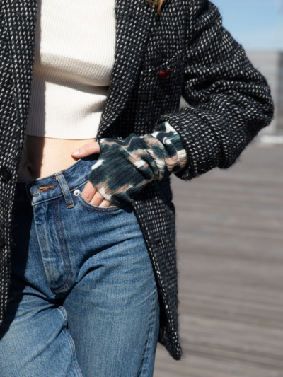 Mitaines KOON 100% cachemire 6 fils couleur léopard. Boutique Mademoiselle Louise - Melle Louise.