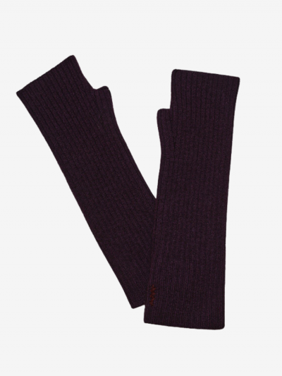 Mitaines KOON 100% cachemire 6 fils couleur plum prune. Boutique Mademoiselle Louise - Melle Louise.