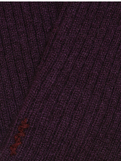 Mitaines KOON 100% cachemire 6 fils couleur plum prune. Boutique Mademoiselle Louise - Melle Louise.