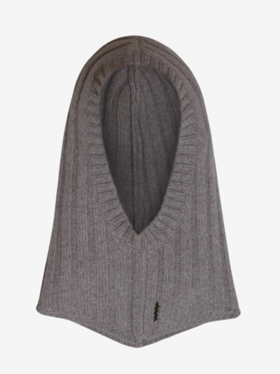 Cagoule big hood beige cachemire col KOON. Boutique Mademoiselle Louise.