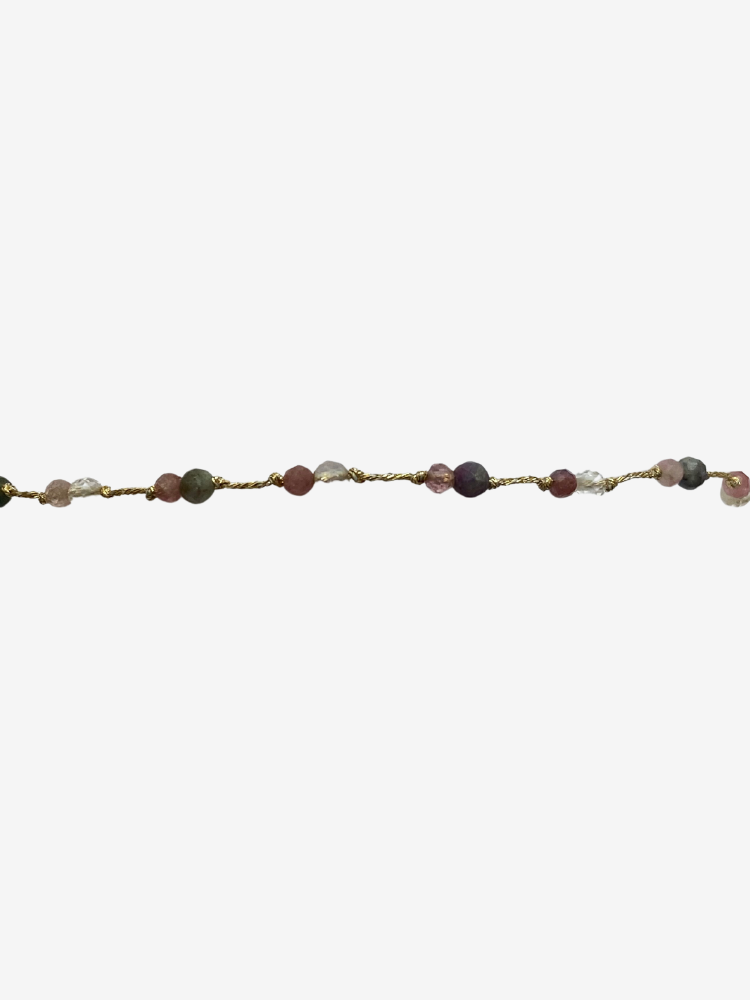 Bracelet Rakhi me single RAPH METALIC montés à la main sur fils de soie et nylon mélangés terracotta. Melle Louise.