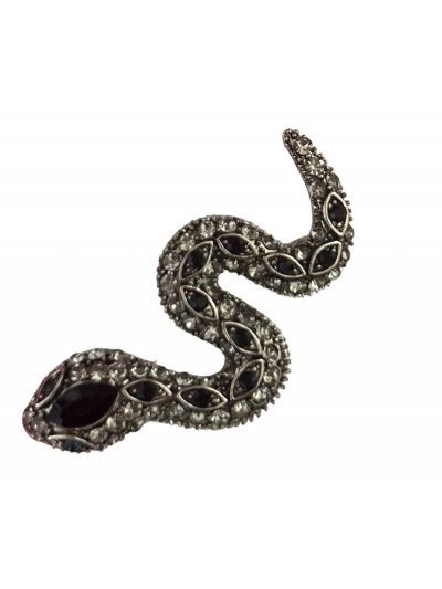 Broche fantaisie en forme de serpent argenta acier inoxydable. SNAKE. Boutique Mademoiselle Louise - Melle Louise.