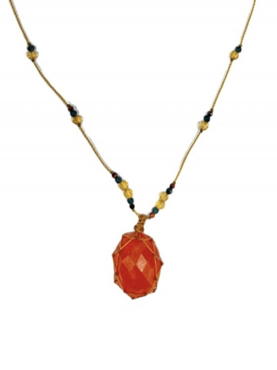 Rakhi me petit talisman Beryl Cornaline.