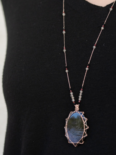 Grand talisman laz metalic, pierre hyperstene 2