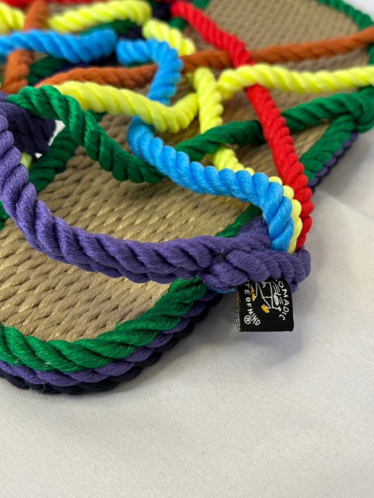 Les sandales Nomadic JC rainbow Multicolore en corde femme. Sandales Nomadic State of Mind. Melle Louise