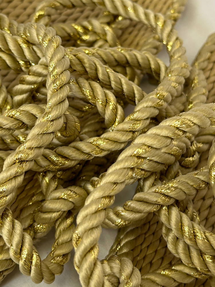 Sandales en corde femme Nomadic ROMANO beige & sparkling gold. Mademoiselle Louise.