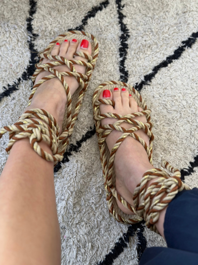 Sandales en corde Nomadic faites Main femme ISLA twisted. Sandales Nomadic café. Mademoiselle Louise.