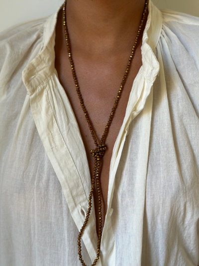 Bracelet multi tours en perles de cristal facettés cuivre. Boutique Mademoiselle Louise - Melle Louise.