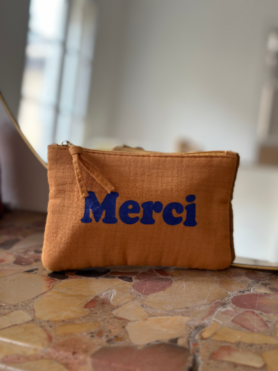 Pochette MERCI safran
