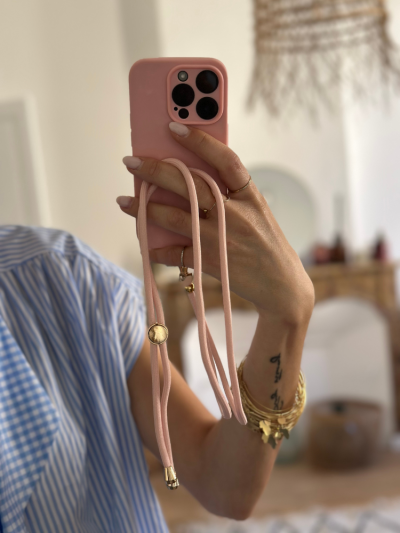 Cordon téléphone ANDRE rose pâle