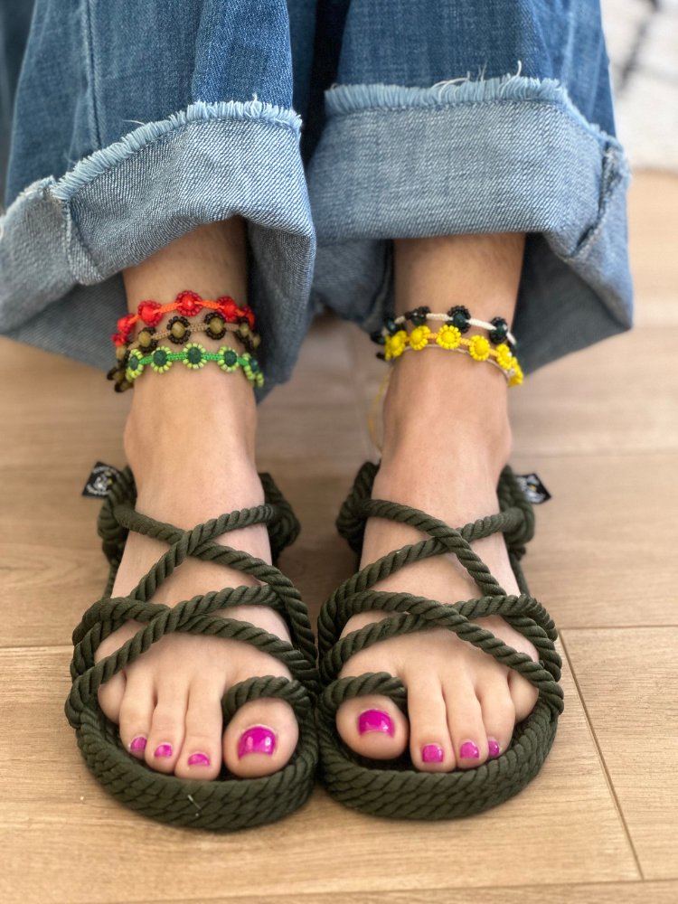 Sandales Nomadic TOE JOE kaki. Sandales corde femme Nomadic. Mademoiselle Louise.