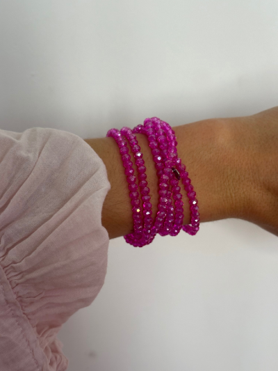 Collier et bracelet SUMMER fuchsia